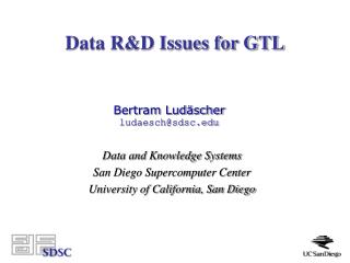 Data R&amp;D Issues for GTL