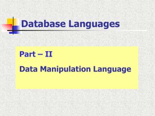 Database Languages