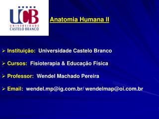 Anatomia Humana II Instituição: Universidade Castelo Branco