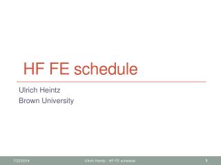 HF FE schedule