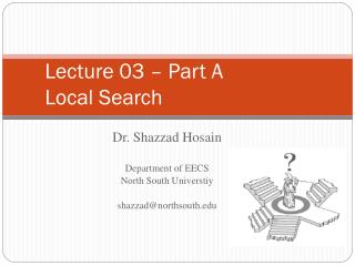 Lecture 03 – Part A Local Search