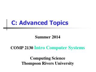 C: Advanced Topics