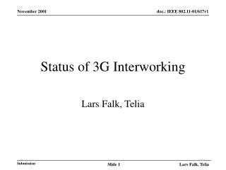 Status of 3G Interworking