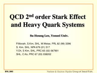 QCD 2 nd order Stark Effect and Heavy Quark Systems