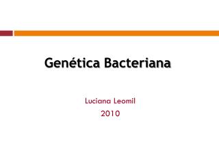 Genética Bacteriana