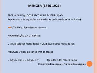 MENGER (1840-1921)