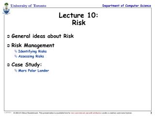 Lecture 10: Risk