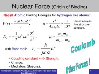 Nuclear Force (Origin of Binding)