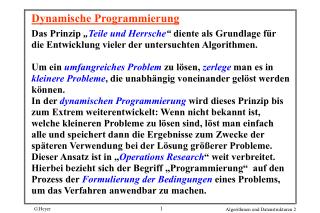 Dynamische Programmierung