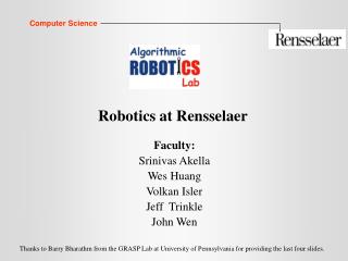 Robotics at Rensselaer