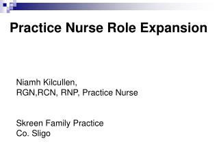 Practice Nurse Role Expansion