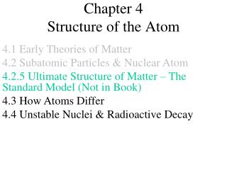 Chapter 4 Structure of the Atom