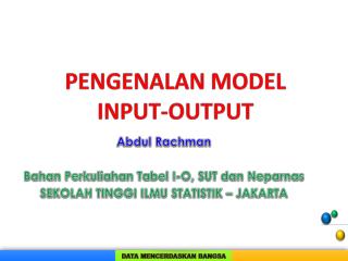 Abdul Rachman Bahan Perkuliahan Tabel I-O, SUT dan Neparnas