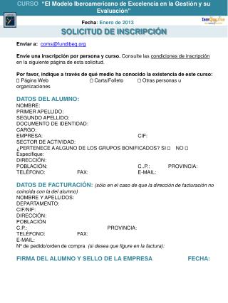 SOLICITUD DE INSCRIPCIÓN
