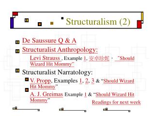 Structuralism (2)