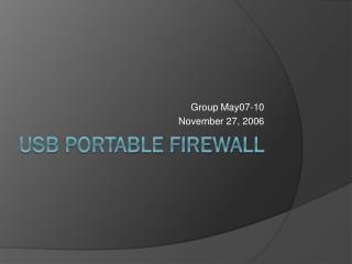 USB Portable Firewall