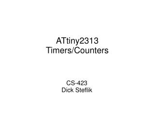 ATtiny2313 Timers/Counters