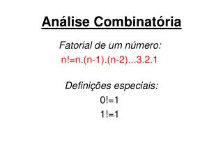 Análise Combinatória