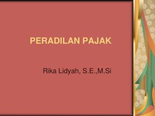 PERADILAN PAJAK