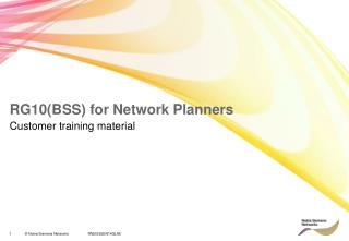 RG10(BSS) for Network Planners