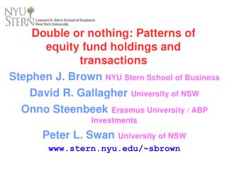 Double or nothing: Patterns of equity fund holdings and transactions