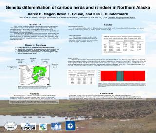Genetic differentiation of caribou herds and reindeer in Northern Alaska