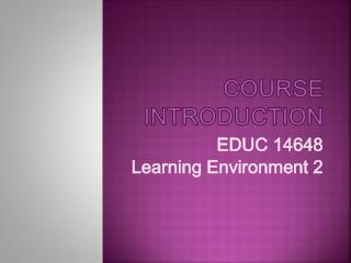 Course Introduction