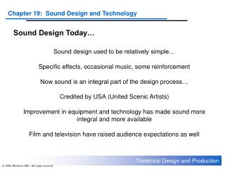 Sound Design Today…