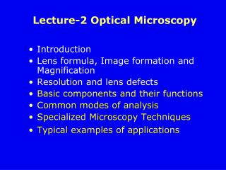 Lecture-2 Optical Microscopy