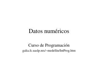 Datos numéricos