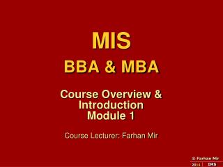 MIS BBA &amp; MBA