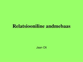 Relatsiooniline andmebaas