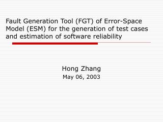 Hong Zhang May 06, 2003