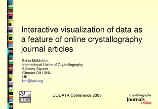 Interactive visualization of data as a feature of online crystallography journal articles