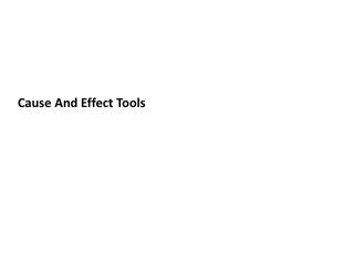 Cause And Effect Tools