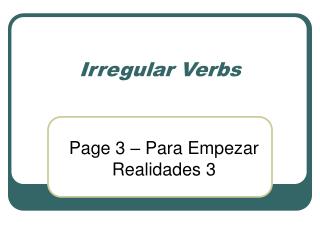 Irregular Verbs