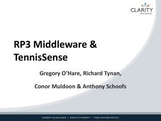 RP3 Middleware &amp; TennisSense