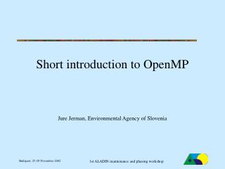 Short introduction to OpenMP