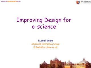 Improving Design for e-science