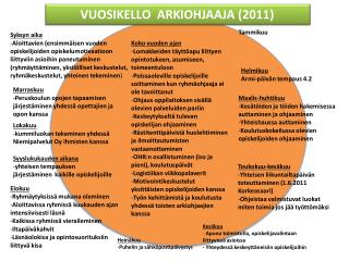 VUOSIKELLO ARKIOHJAAJA (2011)