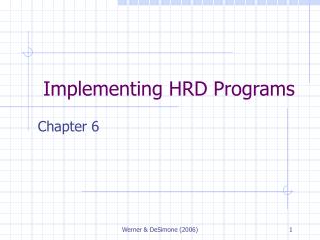 Implementing HRD Programs