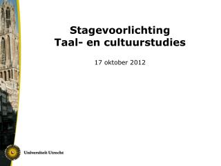 Stagevoorlichting Taal- en cultuurstudies