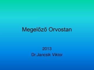 Megelőző Orvostan