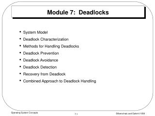 Module 7: Deadlocks