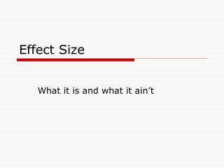 Effect Size