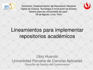 Lineamientos para implementar repositorios académicos