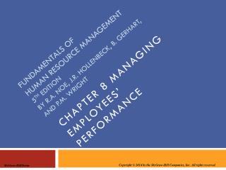 Chapter 8 managing employees’ performance