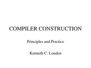 COMPILER CONSTRUCTION