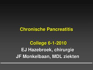 Chronische Pancreatitis