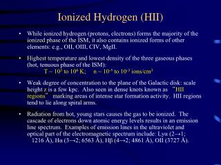 Ionized Hydrogen (HII)